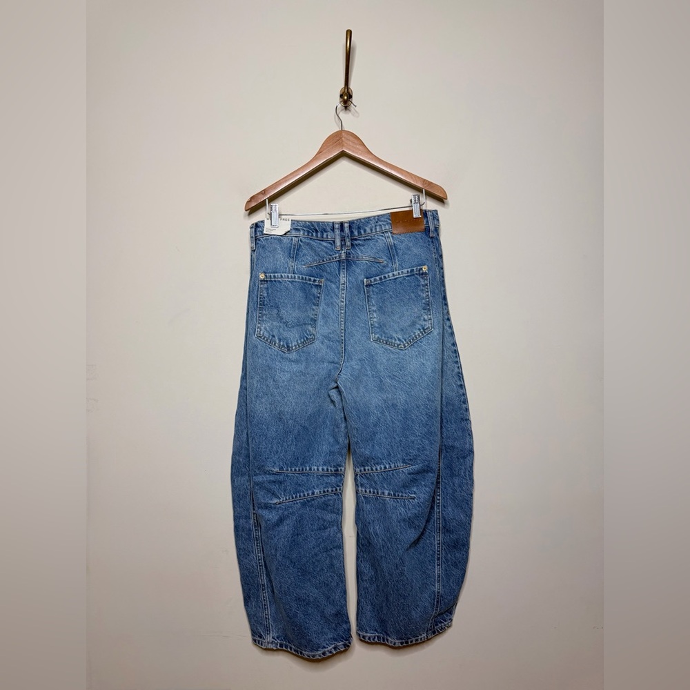Free People We The Free Good Luck Mid-Rise Barrel Jeans - Picture 5 of 9